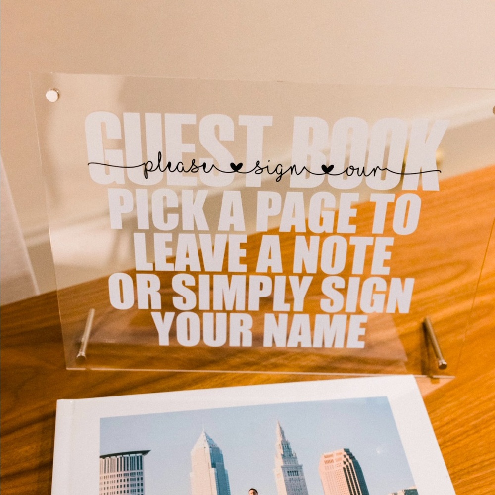 Clear Acrylic Sign - Please Sign Our Guestbook